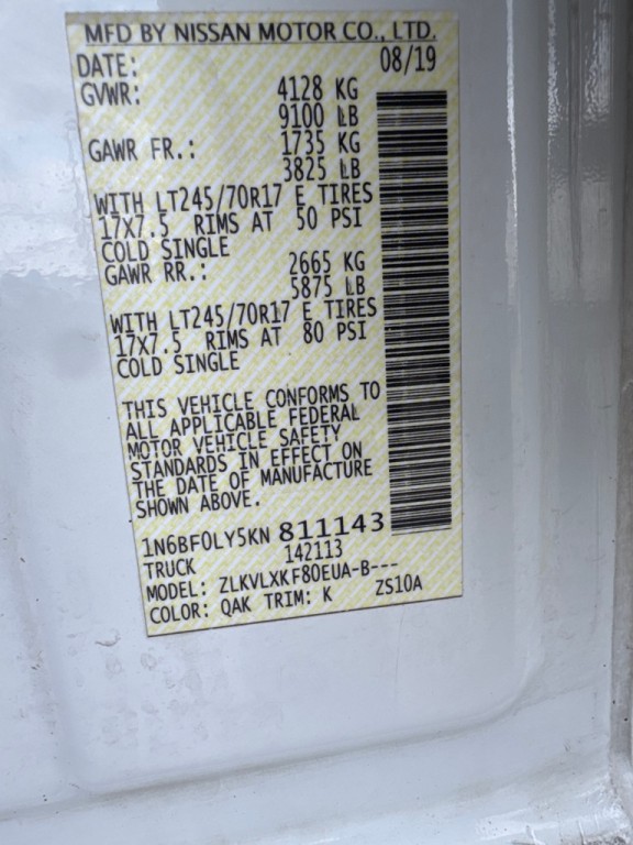 2019 Nissan NV Image 21