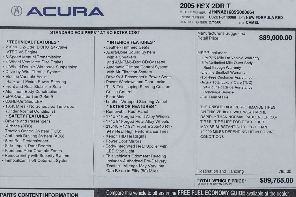 2005 Acura NSX Image 19