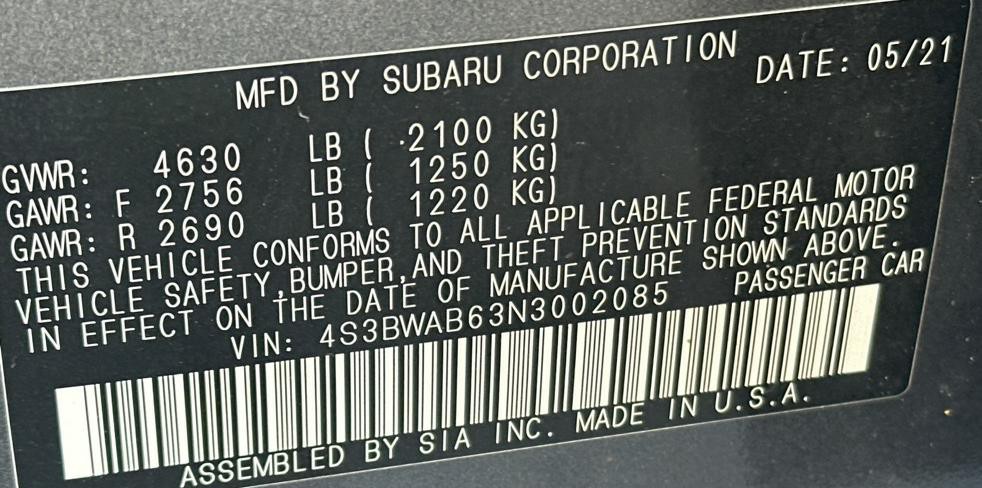 2022 Subaru Legacy Image 24