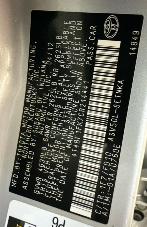 2012 Toyota Camry Image 17