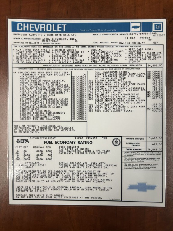 1985 Chevrolet Corvette Image 123