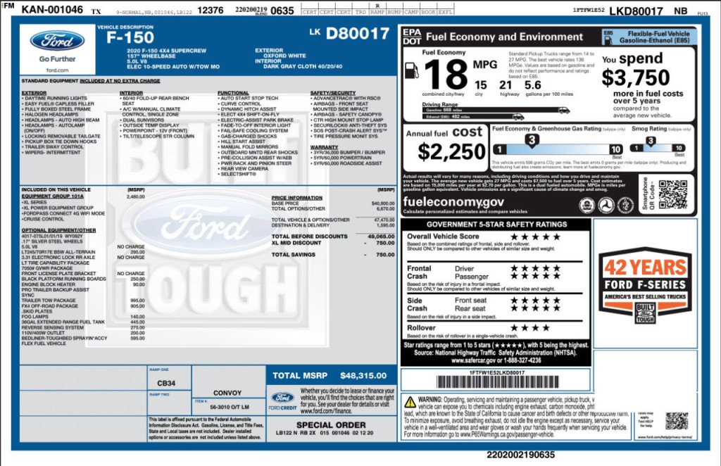 2020 Ford F-150 Image 48