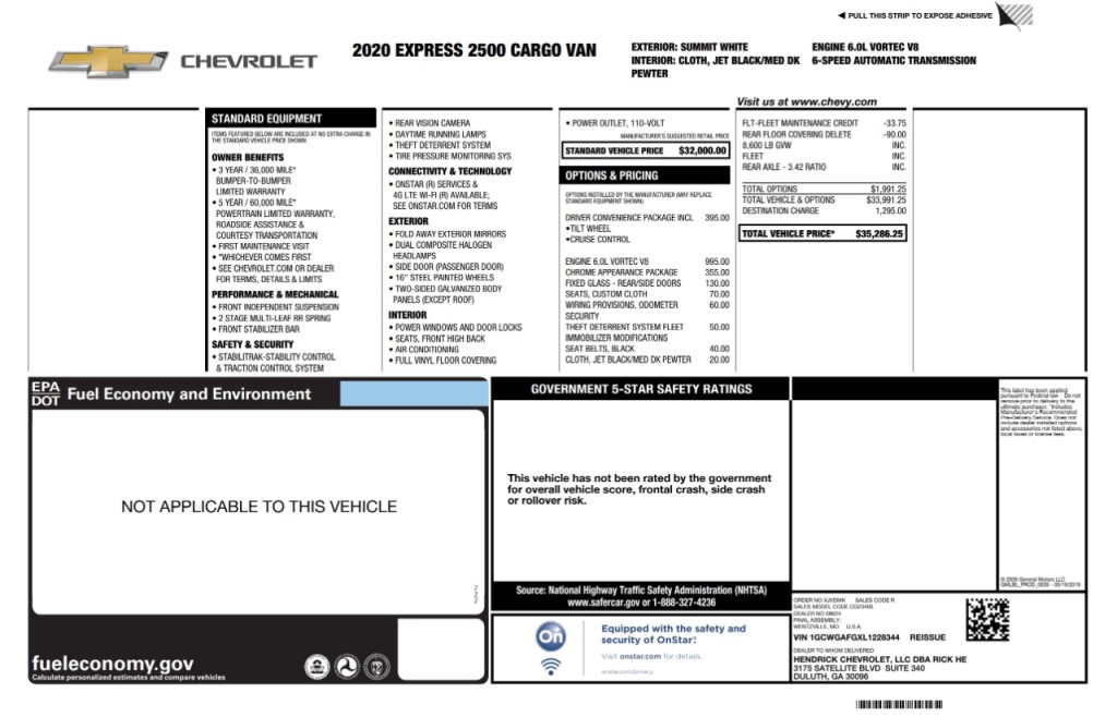 2020 Chevrolet Express Image 4