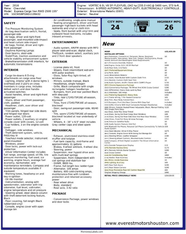 2016 Chevrolet Express Image 57