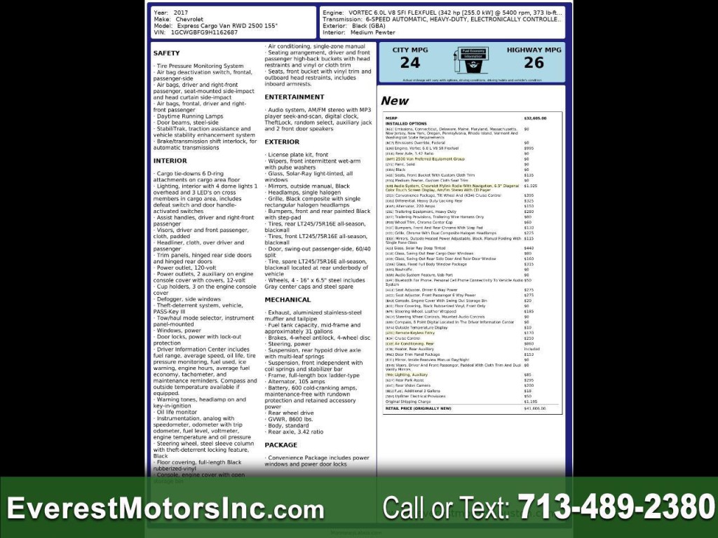 2017 Chevrolet Express Image 1