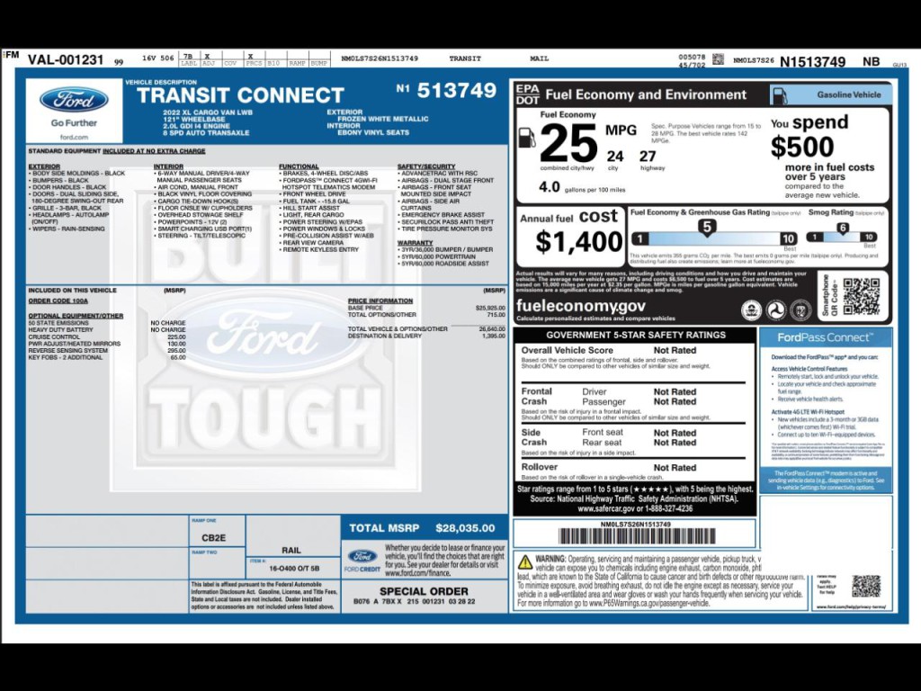 2022 Ford Transit Connect Image 4