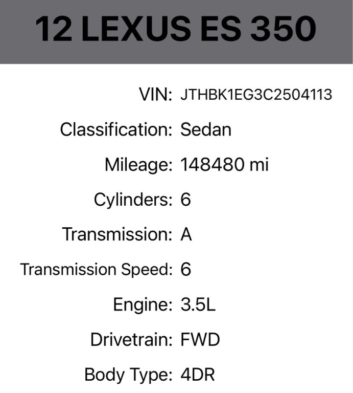 2012 Lexus ES Image 27