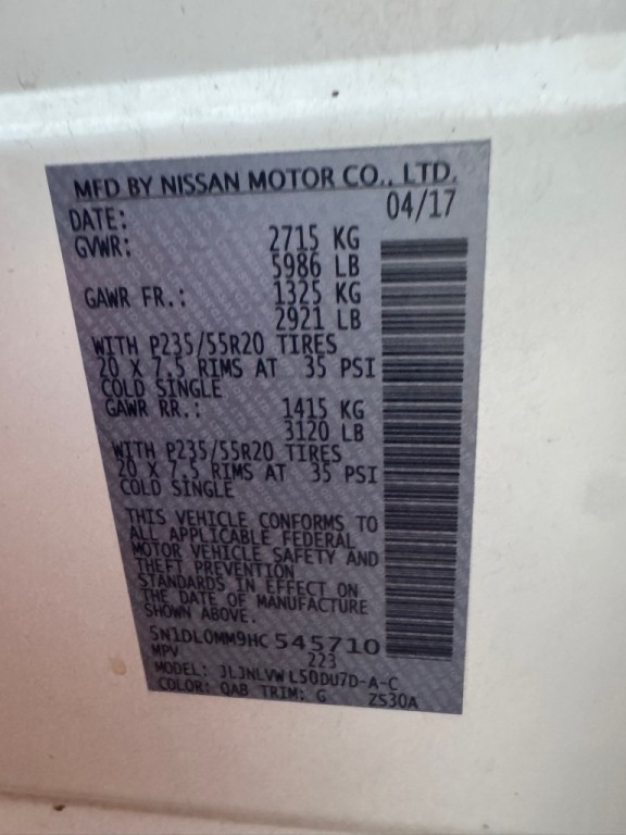 2017 INFINITI QX60 Image 20