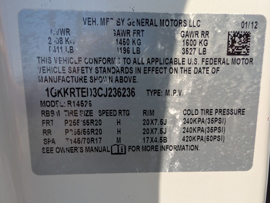 2012 GMC Acadia Image 55