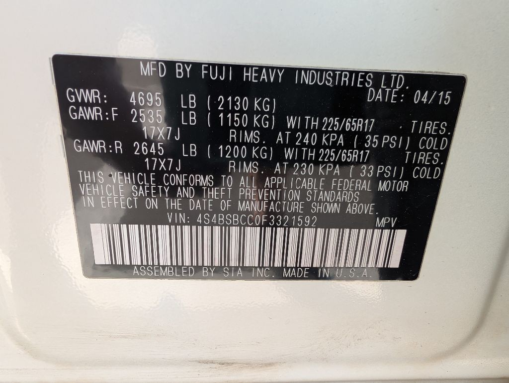 2015 Subaru Outback Image 46