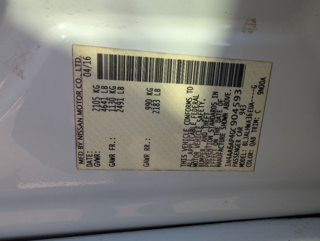 2016 Nissan Maxima Image 44