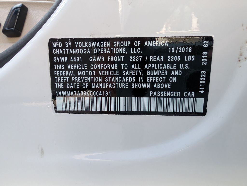 2019 Volkswagen Passat Image 44