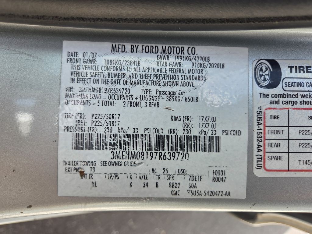 2007 Mercury Milan Image 13