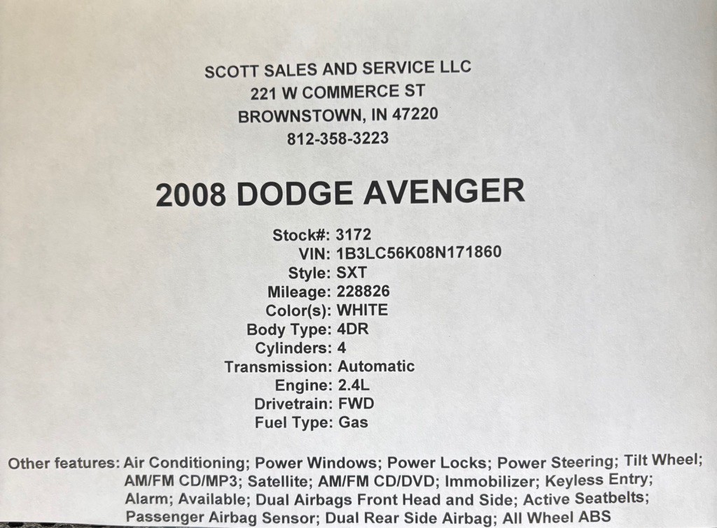 2008 Dodge Avenger Image 6