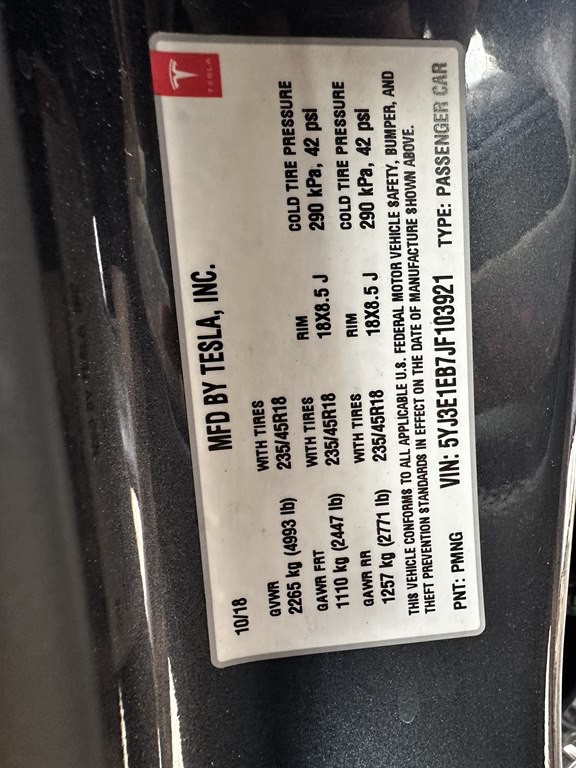 2018 Tesla Model 3 Image 16