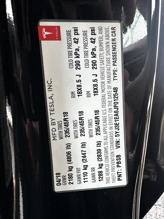 2018 Tesla Model 3 Image 16