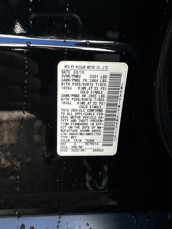 2010 INFINITI FX35 Image 16
