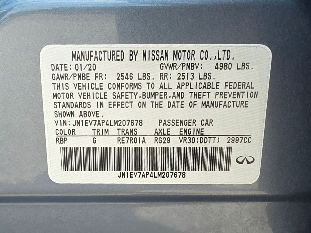 2020 INFINITI Q50 Image 54