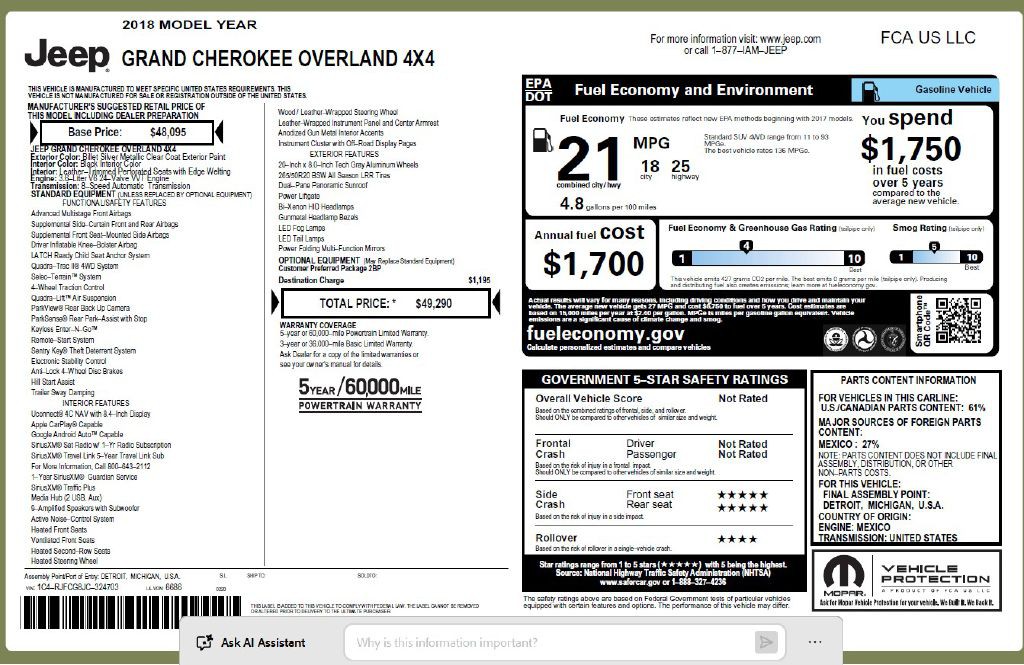 2018 Jeep Grand Cherokee Image 40