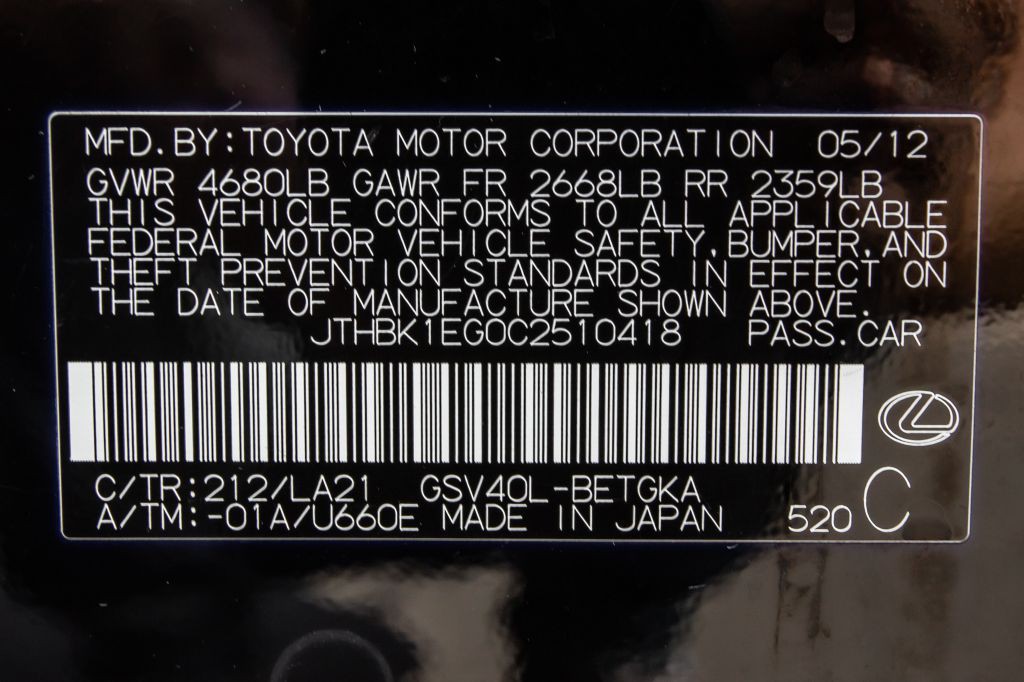 2012 Lexus ES 350 Image 30