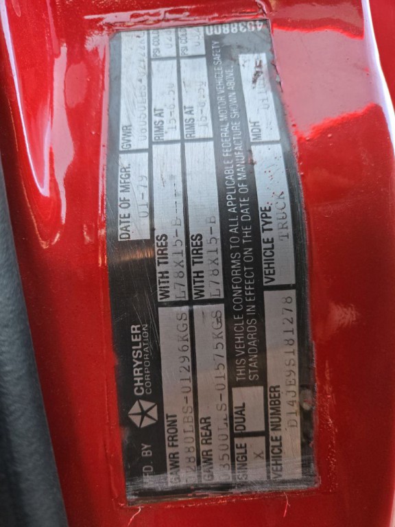 1979 Dodge D-Series Image 16