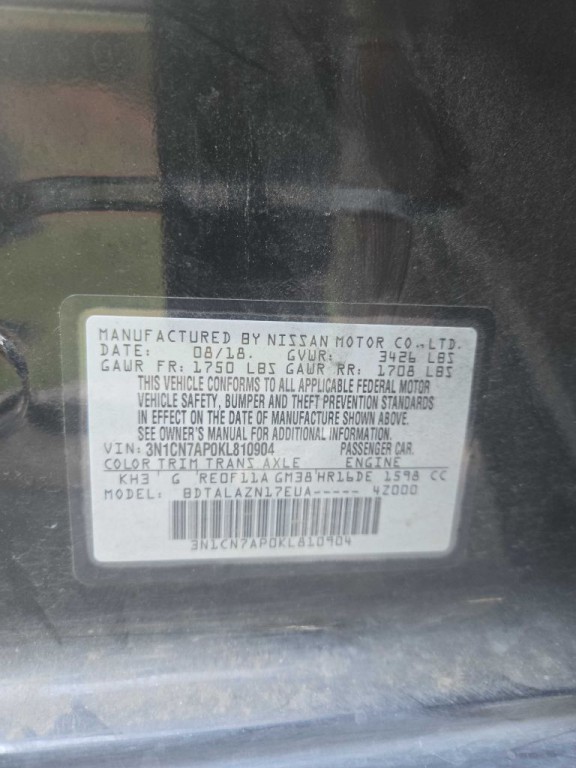 2019 Nissan Versa Image 12