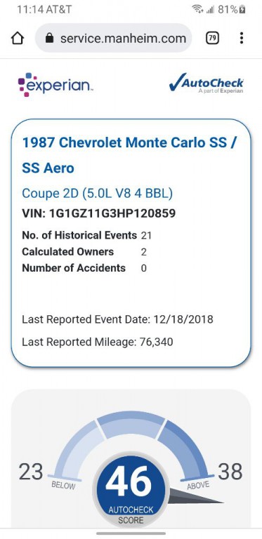 1987 Chevrolet Monte Carlo Image 2