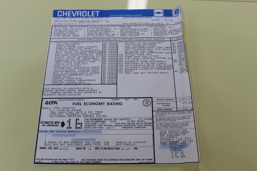 1984 Chevrolet Corvette Image 15