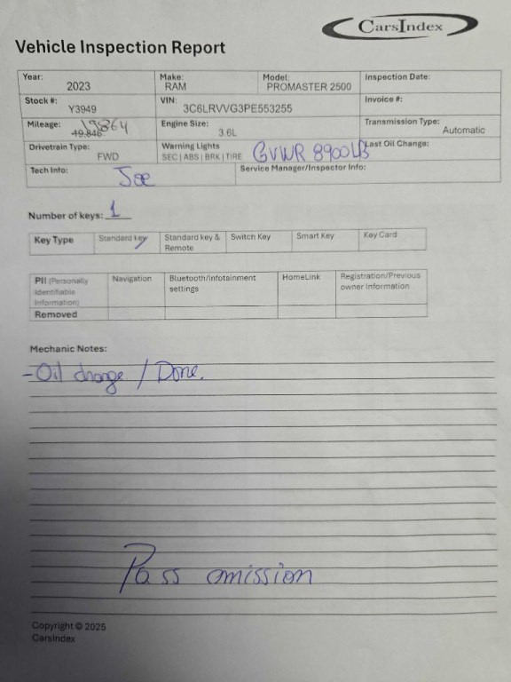 2023 RAM Promaster Image 1