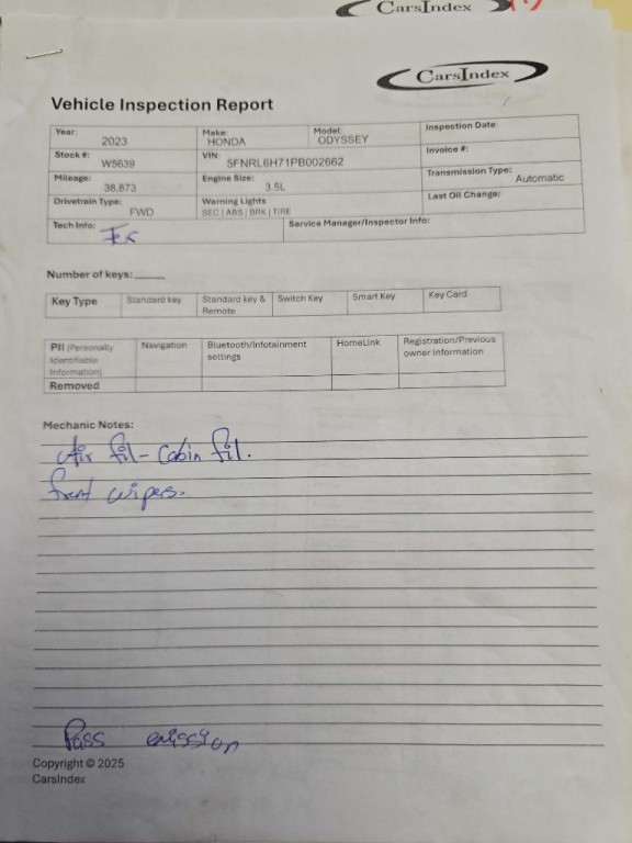 2023 Honda Odyssey Image 1