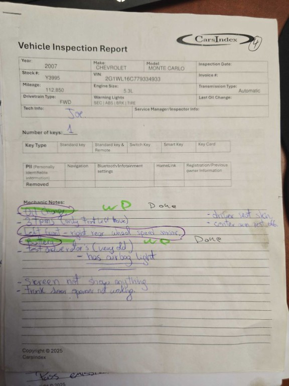 2007 Chevrolet Monte Carlo Image 1