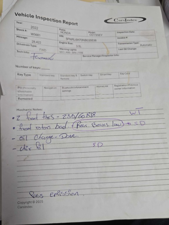 2022 Honda Odyssey Image 2