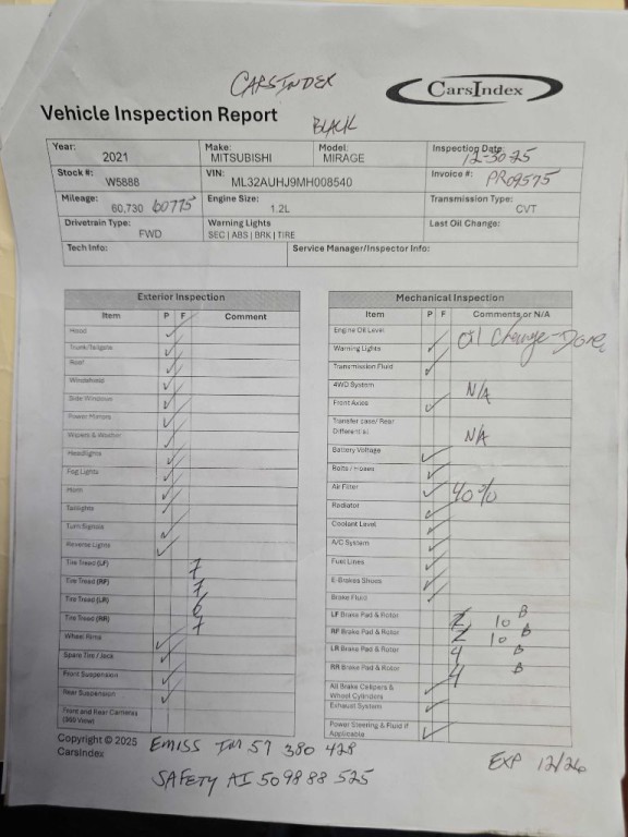 2021 Mitsubishi Mirage Image 1