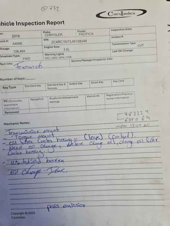 2018 Chrysler Pacifica Image 2