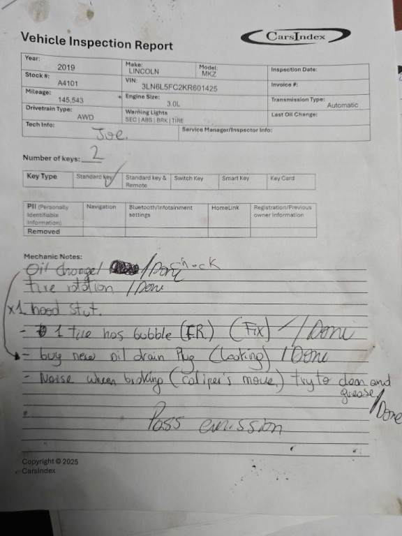 2019 Lincoln MKZ Image 1