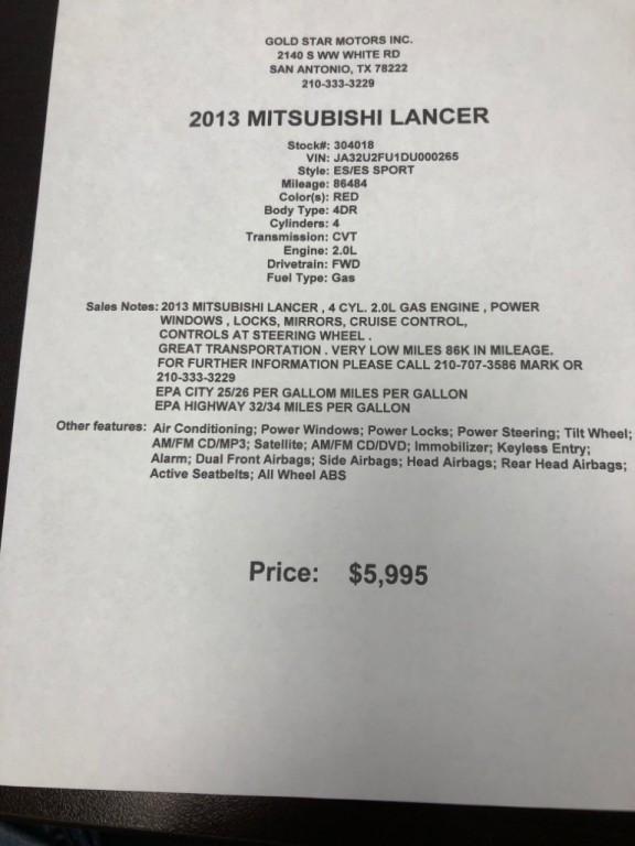 2013 Mitsubishi Lancer Image 24