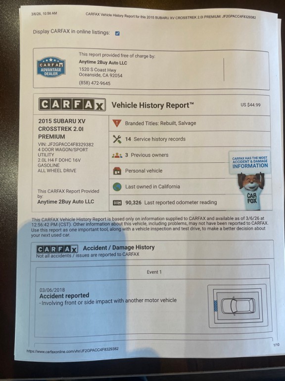 2015 Subaru Crosstrek Image 19