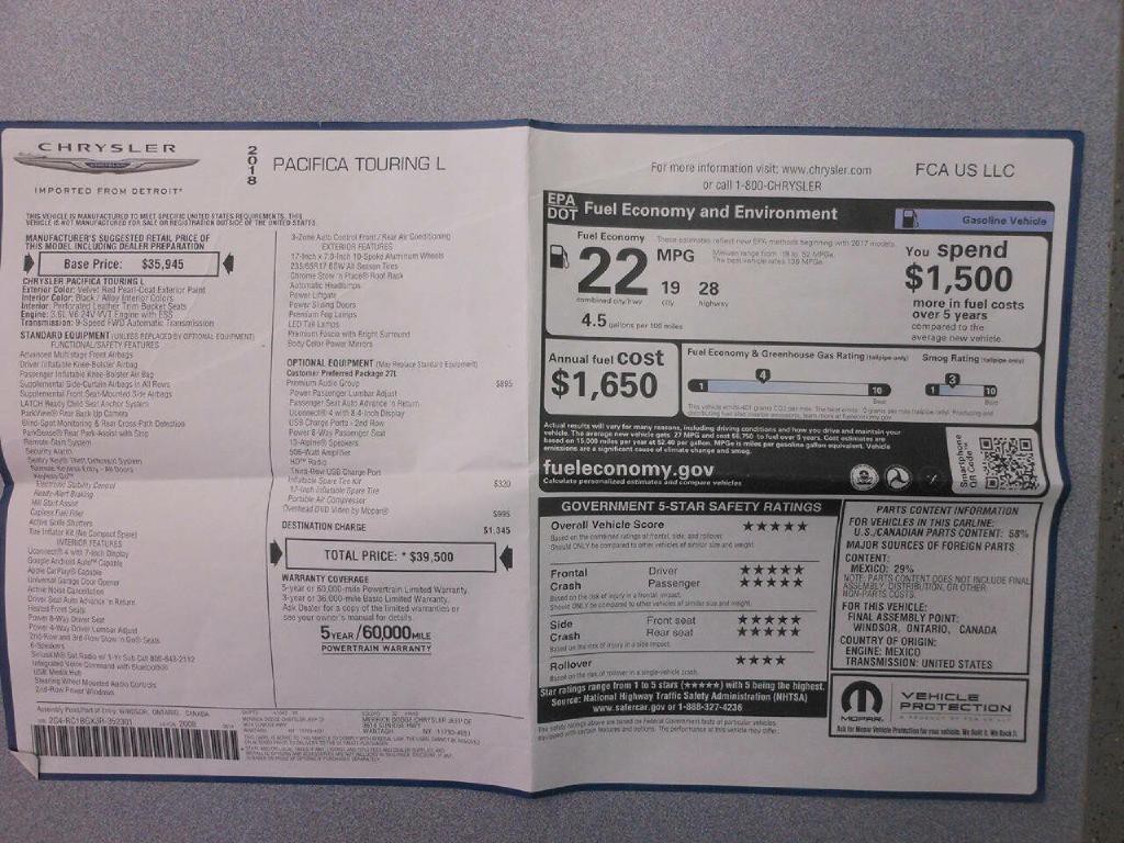 2018 Chrysler Pacifica Image 28