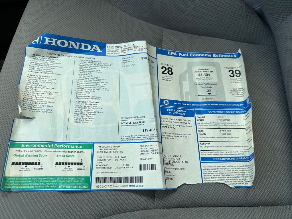 2012 Honda Civic Image 16