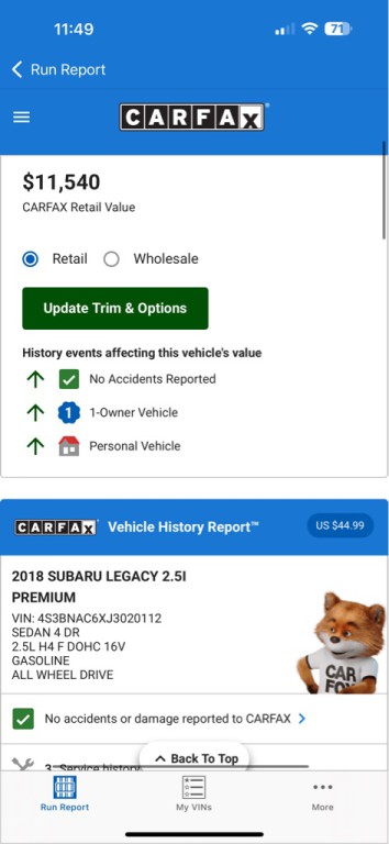2018 Subaru Legacy Image 12