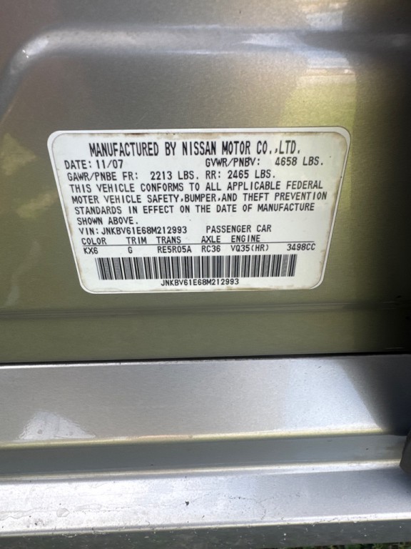 2008 INFINITI G35 Image 6