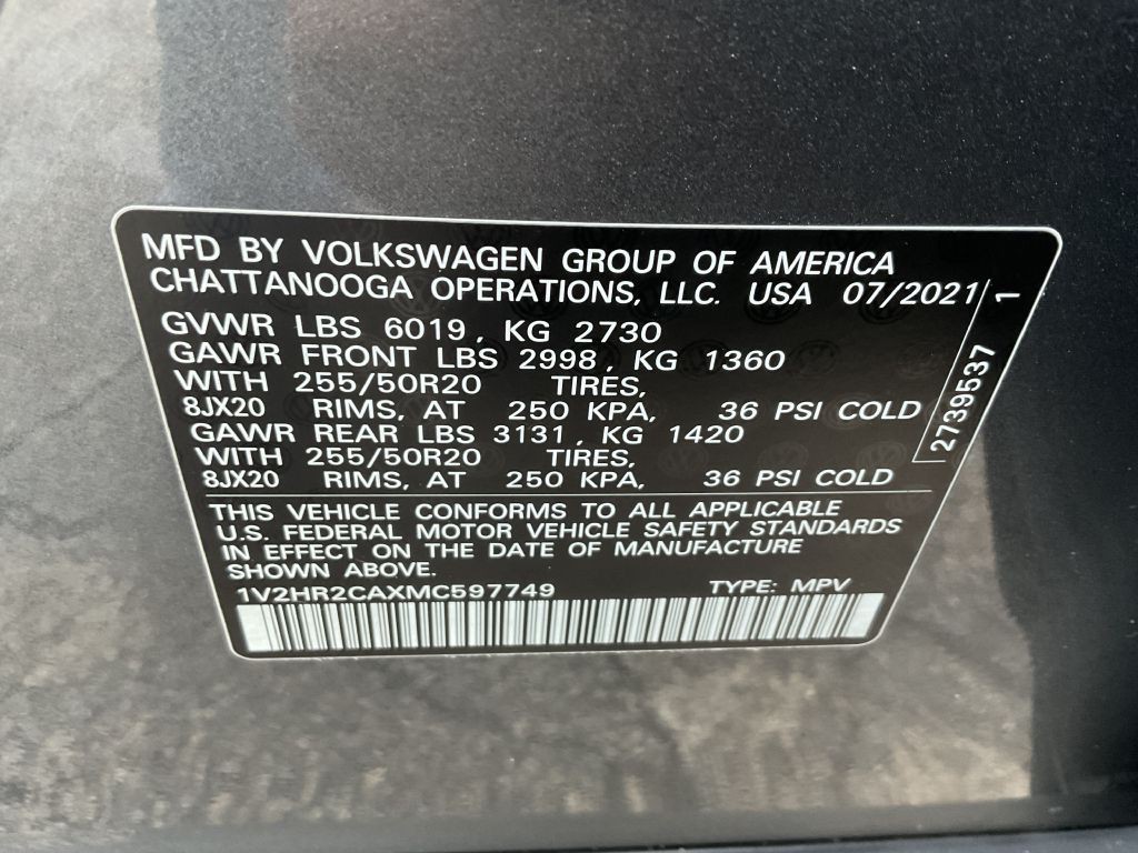 2021 Volkswagen Atlas Image 38