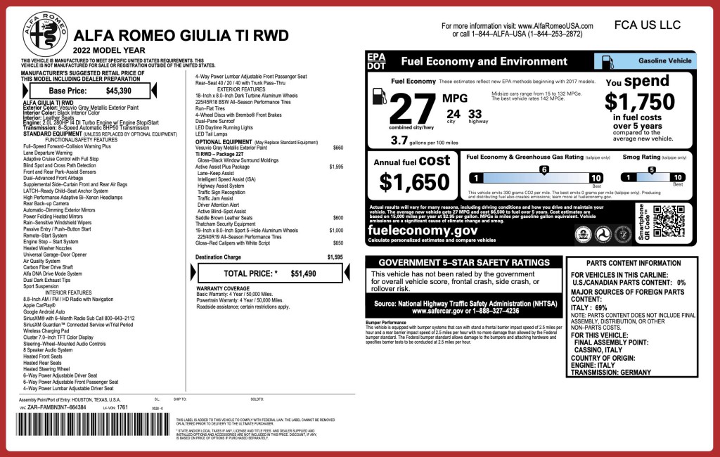 2022 Alfa Romeo Giulia Image 13