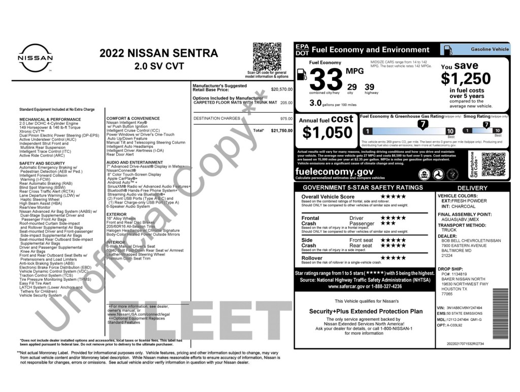 2022 Nissan Sentra Image 10
