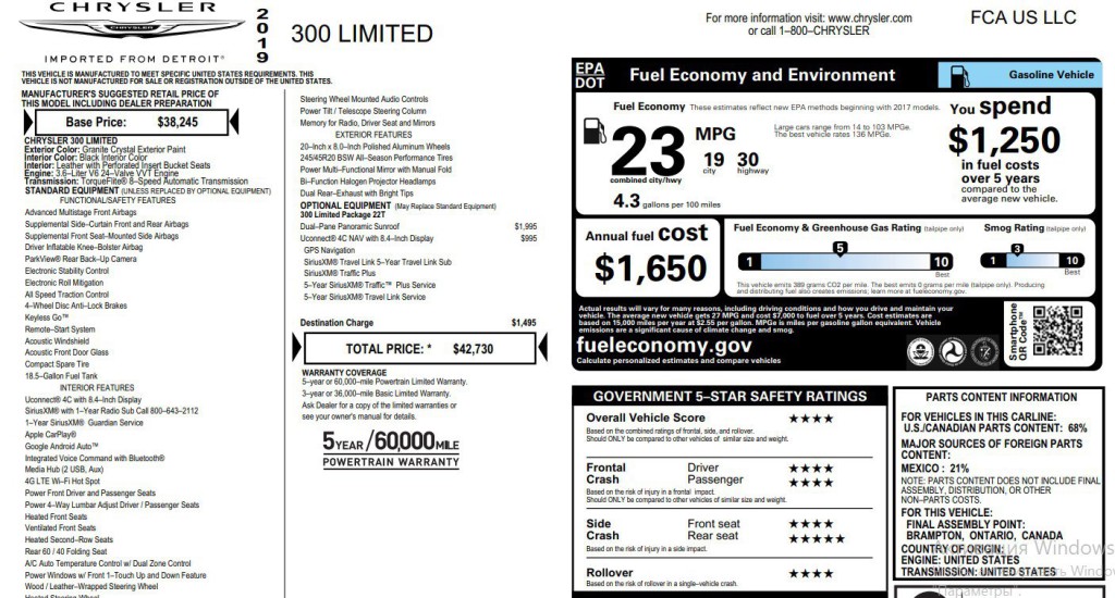 2019 Chrysler 300 Image 3