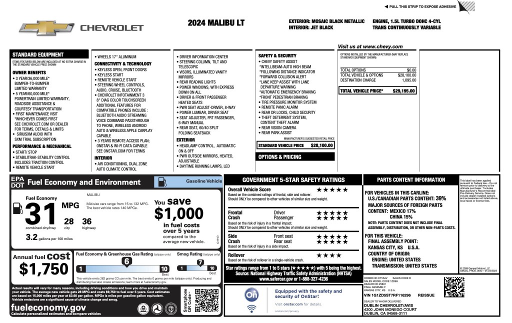 2024 Chevrolet Malibu Image 11