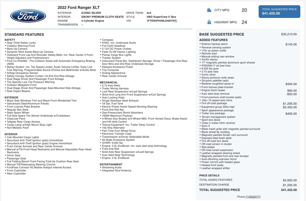 2022 Ford Ranger Image 3