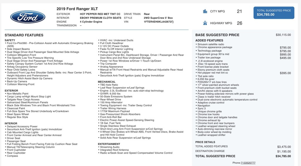 2019 Ford Ranger Image 3