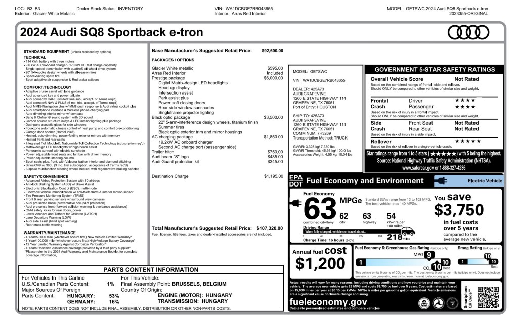2024 Audi SQ8 e-tron Sportback Image 6