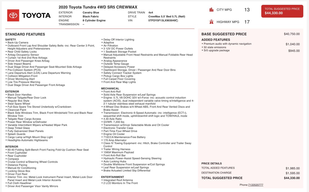 2020 Toyota Tundra Image 7